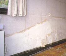 Picture: Tidemark left by rising damp